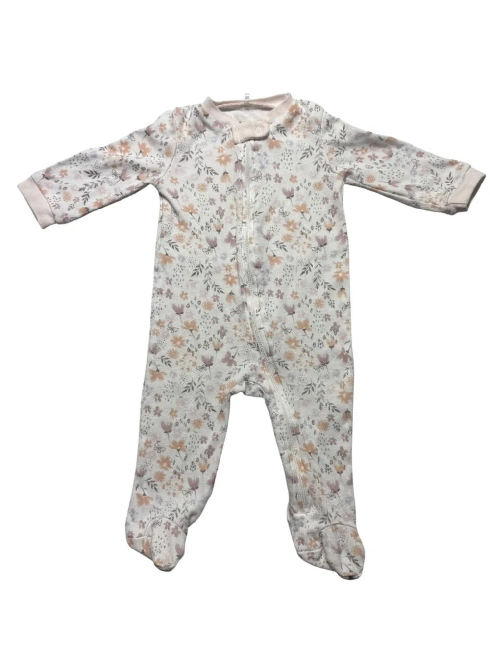 Chick Pea Baby Girl Floral Fairy Style Footie Pajamas Size 6-9 Months